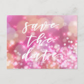 Save the date | Glamoureus roze Sparkles Briefkaar Aankondigingskaart (Voorkant)