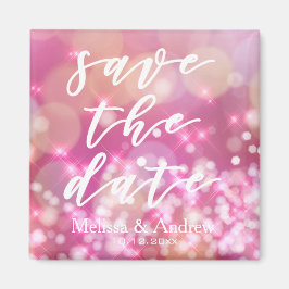 Save the date | Glamoureuze roze sparken Magneet