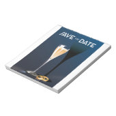 Save the Date Glas en gouden ringen Notitieblok (Linkerzijde)