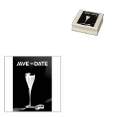 Save the Date Glas en gouden ringen Rubberstempel (Gestempeld)
