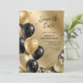 Save the Date Gold 50e verjaardag Kaart (Staand voorkant)