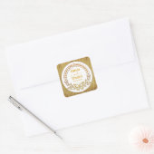 Save the Date, Gold Butterflies and Hearts Vierkante Sticker (Envelop)