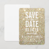 Save the Date | Gold Glitter Fab (Voorkant / Achterkant)