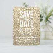 Save the Date | Gold Glitter Fab (Staand voorkant)