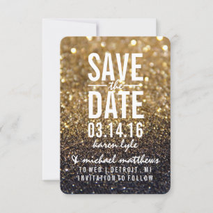 Save the Date Gold Lit Nite Fab