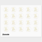 Save the date | Gold Script Wedding Sticker (Vel)