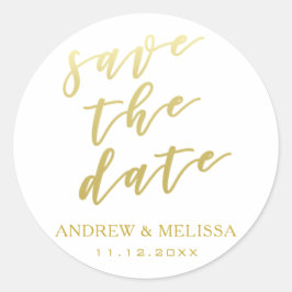 Save the date | Gold Script Wedding Sticker