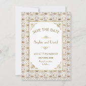 Save the date | Gold White Roaring 20s Art Deco (Voorkant)