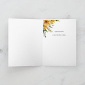 Save The Date Golden Yellow Flower Folded Kaart (Binnen)