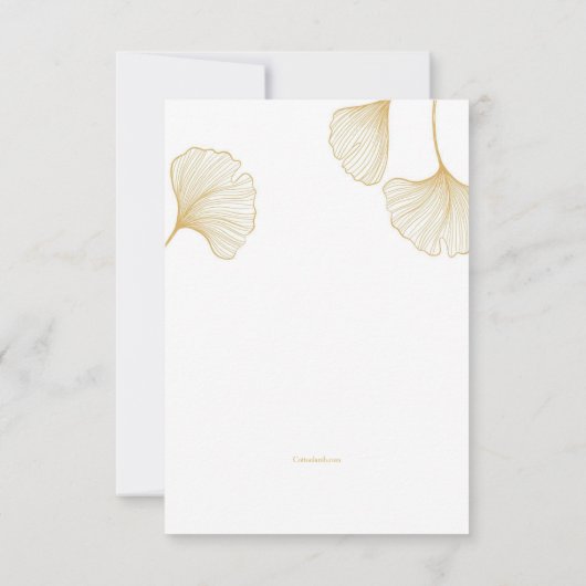 Save the Date Goud Bladeren Aankondigingskaart Kaart (Achterkant)