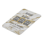Save the date | Goud en wit, marmer-magneet Magneet (Linkerzijde)