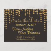 Save the date | Gouden Confetti Aankondigingskaart (Voorkant)