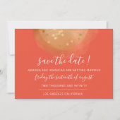 Save The Date Gouden Confetti Koraal Modern (Voorkant)