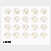 Save the date | Gouden Confetti Stippen Ronde Sticker (Vel)