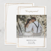 Save the Date Gouden Frame Foto Aankondiging (Voorkant / Achterkant)
