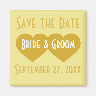 Save the Date Gouden Harten Magneet