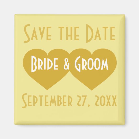 Save the Date Gouden Harten Magneet (Voorkant)