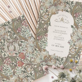 Save the Date Gouden Lelie Aarde Beige Morris Kaart