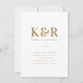 Save The Date | Gouden Monogram Huwelijksaankondig (Voorkant)