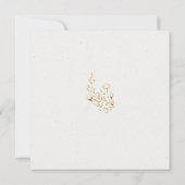 Save the Date Gouden Omlijning Bloemen Vierkant Kaart (Achterkant)