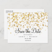Save the Date Gouden Sterren Briefkaart (Voorkant / Achterkant)