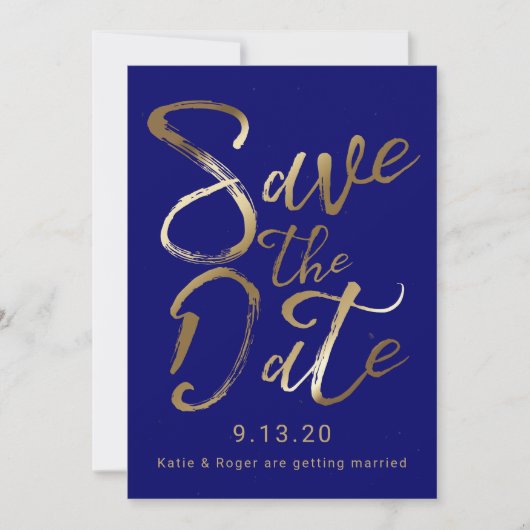 Save the date | Goudsplaten Kaart (Voorkant)