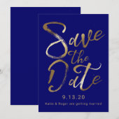 Save the date | Goudsplaten Kaart (Voorkant / Achterkant)