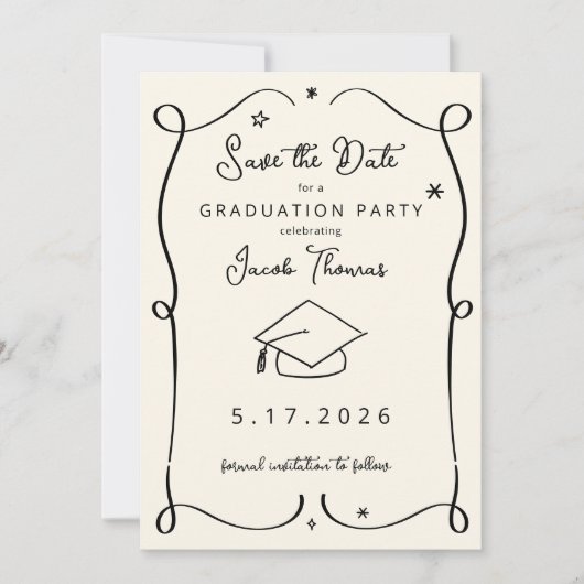 Save the Date Graduation Card Kaart (Voorkant)