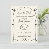 Save the Date Graduation Card Kaart (Staand voorkant)