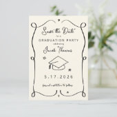 Save the Date Graduation Insert Card Kaart (Staand voorkant)
