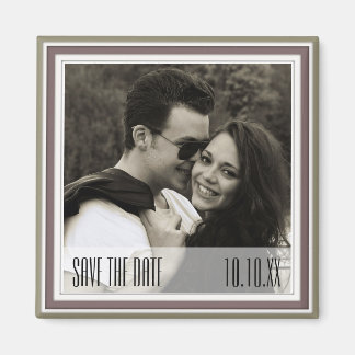 Save the Date Green Wine Magneet