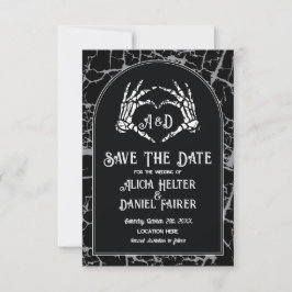 Save The Date Halloween Skelet Hart Handen