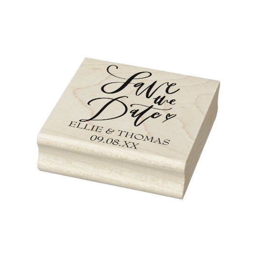Save the Date handgeschreven script met hart Rubberstempel (Stempel)