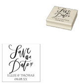 Save the Date handgeschreven script met hart Rubberstempel (Gestempeld)