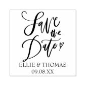 Save the Date handgeschreven script met hart Rubberstempel (Afrduk)