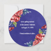 Save the date | Happiness Waterverf Floral Kaart (Achterkant)