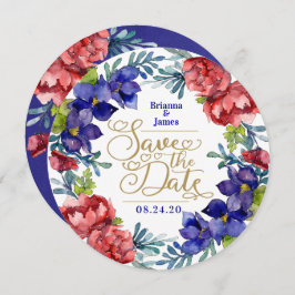 Save the date | Happiness Waterverf Floral Kaart