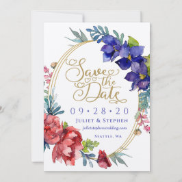 Save the date | Happiness Waterverf Floral Kaart