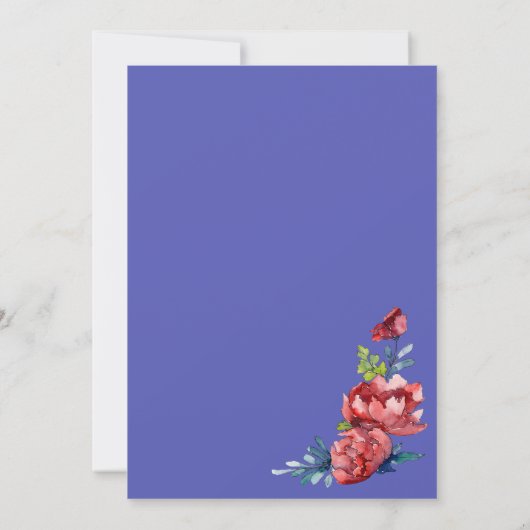 Save the date | Happiness Waterverf Floral Kaart (Achterkant)