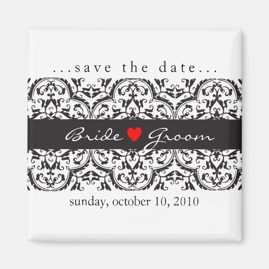 SAVE THE DATE :: hart & kant - zwart Magneet (Voorkant)