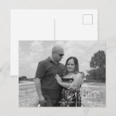 Save the Date Hart Pijl Script Hand Lettering Po Briefkaart (Voorkant / Achterkant)