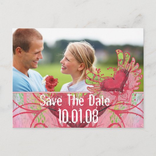 Save The Date - Harten en wervelingen Aankondigingskaart (Voorkant)