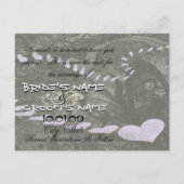 Save The Date - Harten en wervelingen Lavendel Aankondigingskaart (Achterkant)