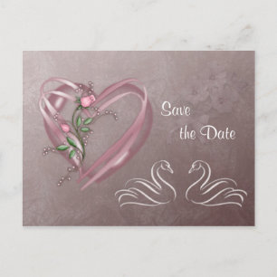 Save the Date - Harten en zwanen. Briefkaart