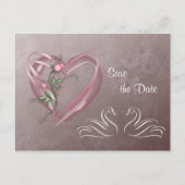Save the Date - Harten en zwanen. Briefkaart (Voorkant)
