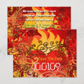 Save the Date - Harten in vuur en vlam Aankondigingskaart (Voorkant / Achterkant)