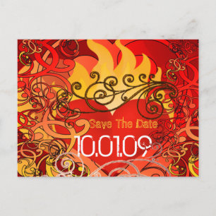 Save the Date - Harten in vuur en vlam Aankondigingskaart