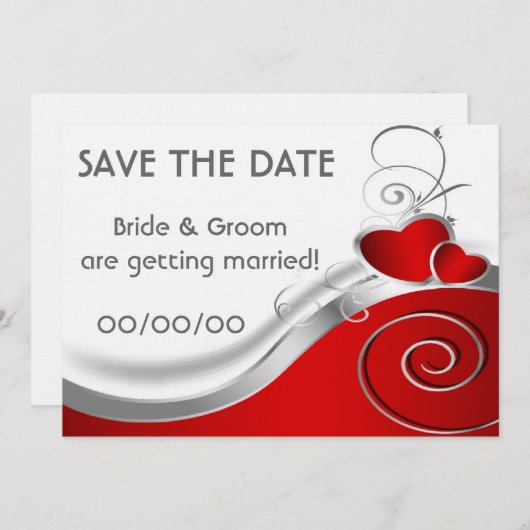 Save the date: Harten Save The Date (Voorkant / Achterkant)