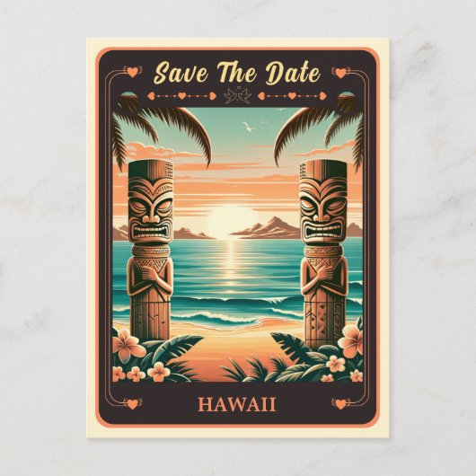 Save the date | Hawaii Uitnodiging Briefkaart (Voorkant)