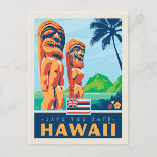 Save the date   Hawaii Uitnodiging Briefkaart